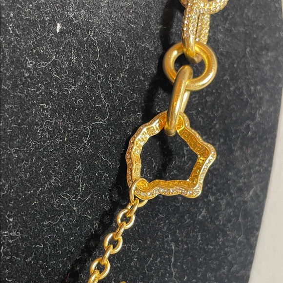 Elegant Gold Chain Necklace with Crystal Accents VERSACE STYLE - Picture 2 of 7